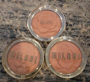 3 PACK Milani Rose Powder Blush 0.6 Oz  01 Romantic Rose  Shimmery Matte Color  - Picture 1 of 6