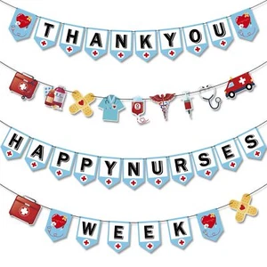 Nurses Week Decorations Thank You Nurses Wall Hanging Banner Happy Nurse Day ... - Picture 1 of 7