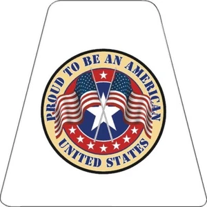 STOLZER PATRIOTISCHER AMERIKANISCHER HELM TETRAEDER AUFKLEBER WEISS REFLEKTIEREND - Bild 1 von 3