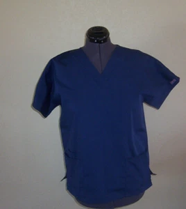 Ropa de trabajo para mujer Cherokee azul marino mangas cortas suéter uniforme pequeño - Imagen 1 de 2
