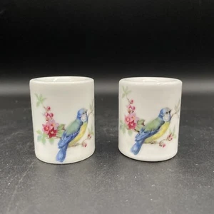Vintage Porcelain Candle Stick Holder - Blue Bird Design Made in West Germany - Picture 1 of 8