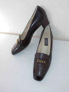 BALLY Made in Switzerland,Bordo Patent Leather,Chain Decoration Women's Shoes,8B - Picture 1 of 8