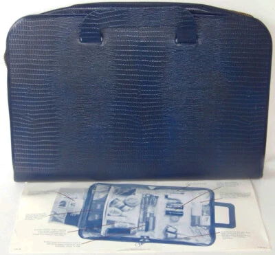 AVON vintage SNAKE EMBOSSED cosmetic MAKEUP zip-up ORGANIZER travel CASE *unused - Image 1 of 4