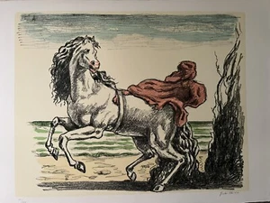 Cavallo con manto 1969 Original Hand Signed Lithograph Giorgio De Chirico - Picture 1 of 6