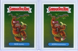 Juego de tarjetas base Garbage Pail Kids 2013 cromo OS1 KIM KONG & ANNA BANANA 34A/B - Imagen 1 de 1