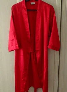 Vintage sexy seidig Polyester rot Morgenmantel Wickeloptik von Simply Classic UK10-12 - Bild 1 von 5