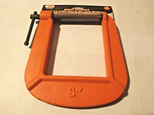 Heavy Duty Deep Throat C-Clamp; 3" Wide 4" Throat_Hi Vis Orange - Picture 1 of 4