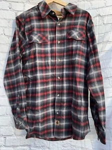 Legendary Whitetail Heavy Flannel Long Sleeve Button Up Red Black - Picture 1 of 6