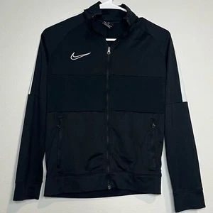 Nike Girls Large Dry-fit Black white full zip sweater athletic preppy collegiate - Picture 1 of 5