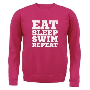 Eat Sleep Swim Repeat - Kids Hoodie / Sweater - Swimming Swimmer Water Pool Love - Picture 1 of 11