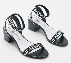 Sandalias de tacón Katy Perry charol elástico negras 10 nuevas - Imagen 1 de 1