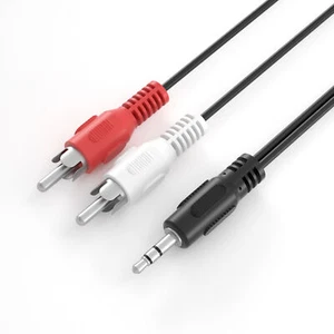 Wtyczka jack 3,5 mm - 2x RCA Stereo Audio AUX na RCA Słuchawki Kabel jack - Zdjęcie 1 z 16