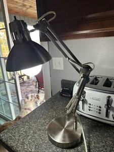 Brushed Stainless Articulated Adjustable Desk Light With A Smart Bulb Industrial - Afbeelding 1 van 5