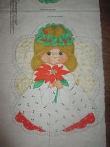 NATALE Vintage ANGELO RAGAZZA Scultura Morbida GIOCATTOLO/CUSCINO Pannello Tessuto - Anni 80 - Foto 1 di 2