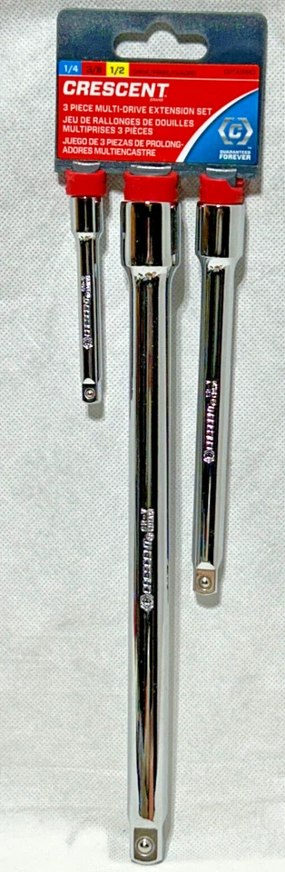 Crescent 3pc Socket Extension Set 1/4" 3/8" 1/2" Drive CDTA15MD Tool Kit - Image 1 of 4