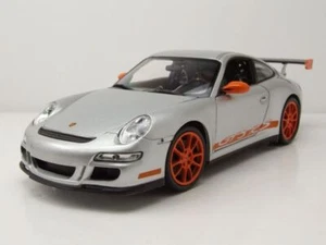 Porsche 911 (997) GT3 RS 2007 Plata Modelo De Coche 1:18 Welly - Imagen 1 de 9