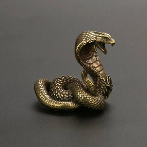 Solid Brass Snake Figurine Small Snake Statue House Ornament Animal Figurines - Picture 1 of 5