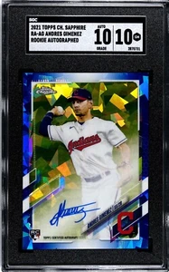 2021 Topps Chrome Sapphire #RAAG Andres Gimenez Cleveland Auto RC Rookie SGC 10 - Bild 1 von 2