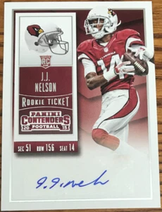 2015 Panini Contenders Rookie Autograph J.J. Nelson #143A Arizona Cardinals - Picture 1 of 2