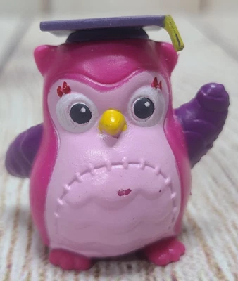 Disney Doc McStuffins Professor Hootsburgh Owl Figure Toy Pink Purple 1.5" - Image 1 of 4
