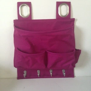 NEU! Hot Pink Fuchsia Canvas Aufbewahrung Wandhänger Schrank mehrere Taschen Spind Eimer - Bild 1 von 9