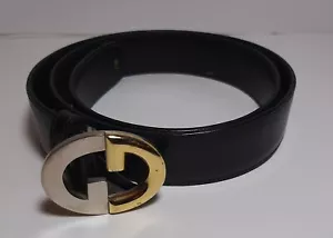 Cintura Vintage Firmata GUCCI Botiques Italy Originale Pelle Nera Tg 80 - Foto 1 di 10