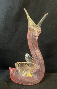 Rare Salviati Swan Vase 11.5” Gold Aventurine Murano Repaired Wing - Picture 1 of 12