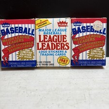 FLEER 1986 AND 1987 "Major League Leaders", 44 CARD COMPLETE SET W/ 6 Stickers