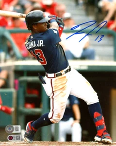 RONALD ACUNA SIGNED AUTOGRAPHED 8x10 PHOTO ATLANTA BRAVES SUPERSTAR BECKETT BAS - Picture 1 of 2