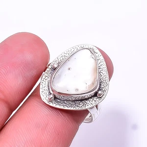 Mother Of Pearl - Australia 925 Sterling Silver Handmade Ring s.8.5 Sku10 - Picture 1 of 2