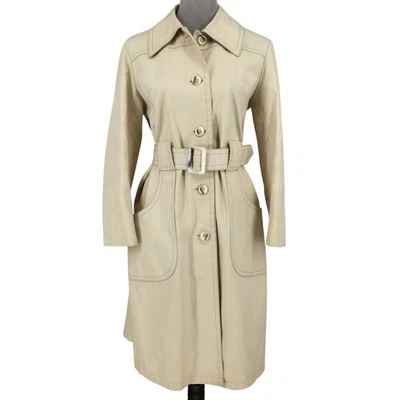 London Fog Trench Coat Womens 10 Beige Belted Lightweight Missing Lining Vintage - Image 1 of 4