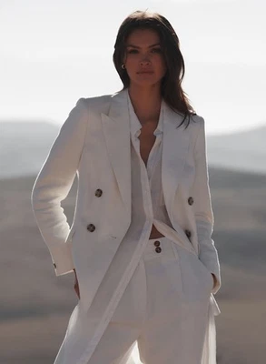 Reiss Hollie women's linen Blazer White Size 14 BNWT RRP£198 - Image 1 of 4