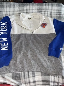 New York Knicks Woman’s Size L Half Zip Tailgate Sweater - Picture 1 of 6