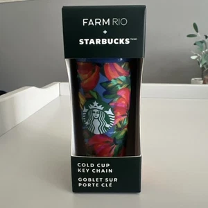 FARM RIO x STARBUCKS 2025 Blue Tropical Cold Cup Key Chain Limited Edition  NWT - Picture 1 of 9