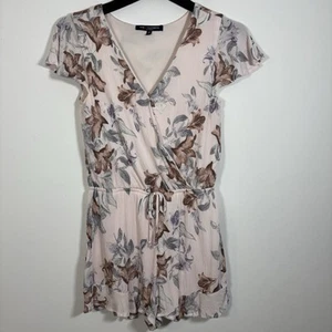 One Clothing Floral Shorts Romper Medium Blush Pink Printed Summer Cute - Picture 1 of 7