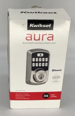 NUEVO TECLADO BLUETOOTH KWIKSET AURA BLOQUEO INTELIGENTE NÍQUEL SATINADO Leer Foto 1 de 4
