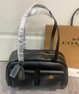 Bolso COACH Twin Turnlock Cartera/Bolso con asa superior Negro CCC54 Outlet NUEVO - Imagen 1 de 9
