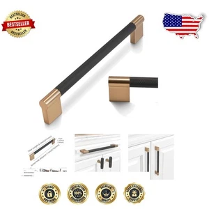 High-Quality 7.5'' Knurled Cabinet Pulls - Black and Champagne Bronze, 10 Count - Picture 1 of 8