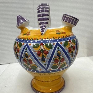 Spanische Keramik handbemalt WASSERKRUG Krug KERAMIK cinco de mayo fiesta - Bild 1 von 8
