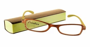 Calabria 837 2-Tone Designer Reading Glasses w/ Hard Case 80 Color&Power Options - Bild 1 von 11