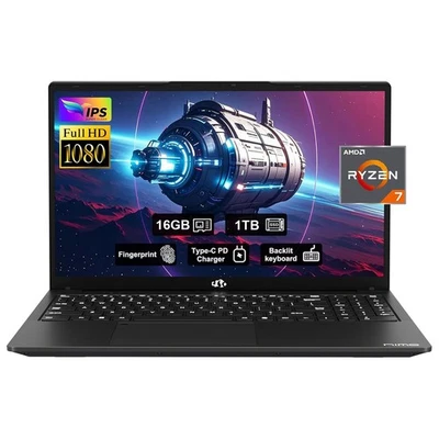 NIMO 15.6 FHD Gaming Laptop 8 Cores AMD Ryzen 7 6800H, 16GB DDR5 RAM 1TB SSD