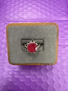 ⭐️Sterling Silver Simulated Ruby Quartz Ring Size 7.5 (2) - Picture 1 of 6