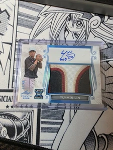 2023 Leaf Trinity Yu-Min Lin 4 Color LOGO PATCH Auto Rookie Card # /49 D. BACKS - Picture 1 of 2