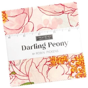 Darling Peony Moda Charm Pack 42 100% Cotton 5-inch Precut Fabric Squares - Picture 1 of 6