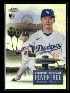 2024 Topps Chrome Update Series Rookie Home Field Advantage Yoshinobu Yamamoto - Imagen 1 de 2