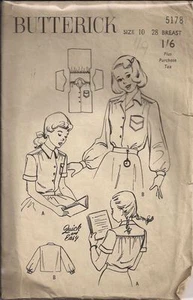 Blusa cintura camisa vintage patrón costura B5178 talla 10 - Imagen 1 de 1