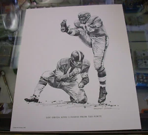 IMPRESIÓN DE FÚTBOL CLEVELAND BROWNS LOU GROZA - Imagen 1 de 1