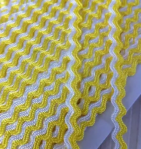 Trenza Ric Rac Amarillo Limón/Blanco 8 mm x por metro - Imagen 1 de 1