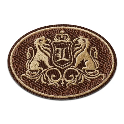 MONO-QUICK Wappen Löwen - Aufnäher, Bügelbild, Aufbügler, Größe: 4,8 x 7 cm