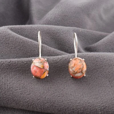 Pendientes de piedras preciosas turquesa cobre plata de ley 925 hechos a mano joyas para regalo Foto 1 de 4